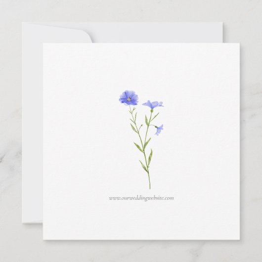 紫色のメイブワイルドフラワーは日付の写真カードを保存 招待状 (裏面)