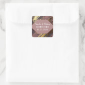 紫色のメイブ金ゴールドのブラッシュストロモダンック結婚ス スクエアシール (バッグ)