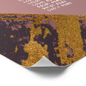 紫色のメイブ金ゴールドのブラッシュストロモダンークのシーティングチャート ポスター (角)