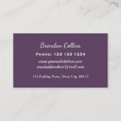 紫色のメエレガントグランジタルのテクスチャ 名刺 (裏面)