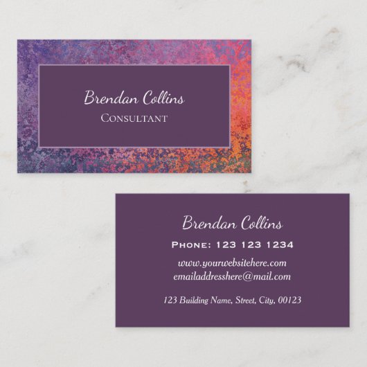 紫色のメエレガントグランジタルのテクスチャ 名刺 (正面/裏面)