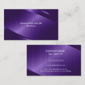 紫色のメタリックブラシ仕上げアルミルック 名刺 (正面/裏面)
