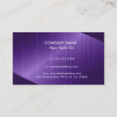 紫色のメタリックブラシ仕上げアルミルック 名刺 (裏面)