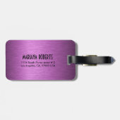 紫色のメタリックブラッシュアルミニウムルックモノグラム ラゲッジタグ (裏面横)