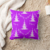 紫色のメリークリスマス クッション (ブランケット)