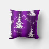 紫色のメリークリスマス クッション (裏面)