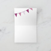 紫色のメーソンジャーおよび愛鳥の郵便料金 サンキューカード (内部)