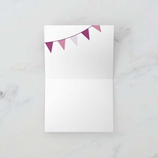 紫色のメーソンジャーおよび愛鳥の郵便料金 サンキューカード (内部)