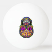 紫色のモザイク砂糖のスカルの完全に死んでいないピンポン球 卓球ボール (裏面)