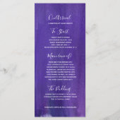 紫色のモダンは芸術の結婚式メニュー棚のパックを等級別にしました メニュー (裏面)