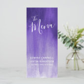 紫色のモダンは芸術の結婚式メニュー棚のパックを等級別にしました メニュー (スタンド正面)