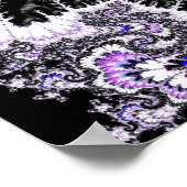 紫色のモダン白黒グラデーションフラクタル ポスター (角)
