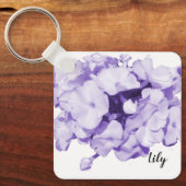 紫色のモノクロのブパーソナライズされたライデスメイドキーチェーン キーホルダー (正面)
