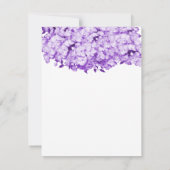 紫色のモノクロフローラ返信カード 出欠カード (裏面)