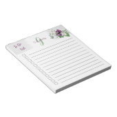 紫色のモノグラムの水色フローラを一覧表示するには ノートパッド (アングル)