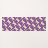 紫色のモノグラムの背景のヤギのヨガのパステル ヨガマット (裏面(横))