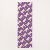 紫色のモノグラムの背景のヤギのヨガのパステル ヨガマット (裏面)