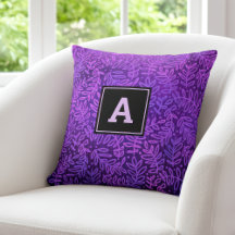 紫色のモノグラムの葉柄のモダン葉はっきりした