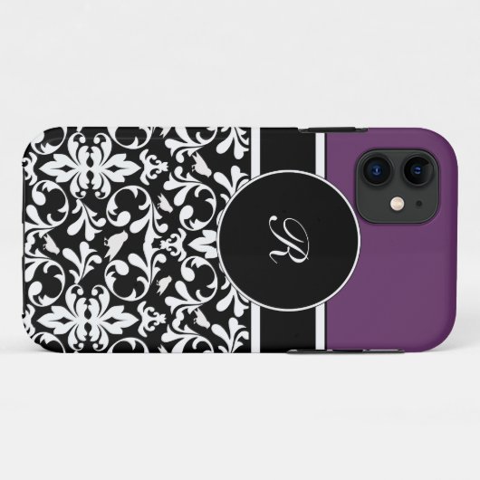 紫色のモノグラムのiPhone 5つのケース Case-Mate iPhoneケース (裏面(横))