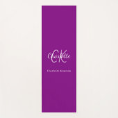 紫色のモノグラムイニシャル名 ヨガマット (正面)