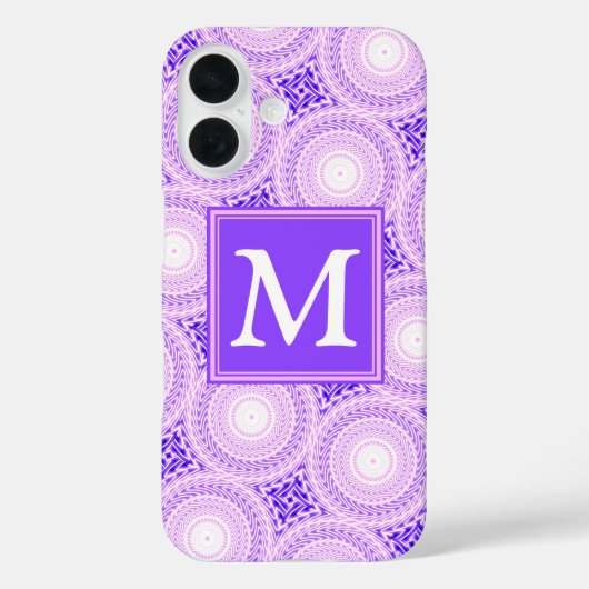 紫色のモノグラムサークル模様 Case-Mate iPhoneケース (裏面)