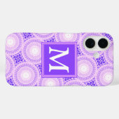 紫色のモノグラムサークル模様 Case-Mate iPhoneケース (裏面 (横))