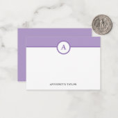 紫色のモノグラムパーソナライズされたノートカード ノートカード (正面/裏面インサイチュ)
