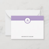 紫色のモノグラムパーソナライズされたノートカード ノートカード (正面)