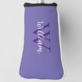 紫色のモノグラムパーソナライズされた名 ゴルフヘッドカバー (回転90)