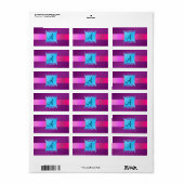 紫色のモノグラムファンシーの紋章 ラベル (フルシート)