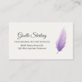紫色のモバイル公証人公共薄紫写真 名刺 (裏面)