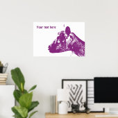 紫色のヤギのポスター ポスター (ホームオフィス)