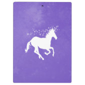 紫色のユニコーンのクリパーソナライズされたップボード クリップボード (裏面)