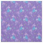 紫色のユニコーンのピンクの星 ファブリック (見本)