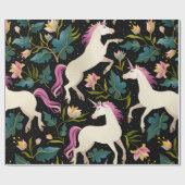 紫色のユニコーン ラッピングペーパー (フラット)