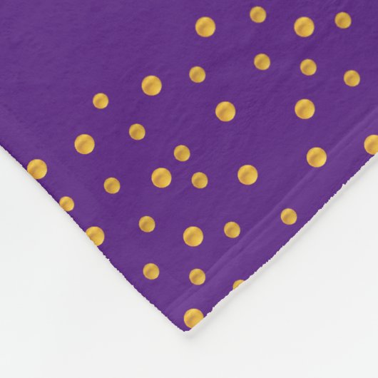 紫色のユニコーン、花と黄金の王室の紙吹雪 フリースブランケット (角)