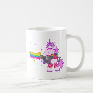 紫色のユニコーン-銃 コーヒーマグカップ
