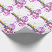 紫色のユニコーン-銃 ラッピングペーパー (角)