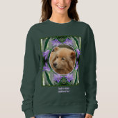 紫色のユリの花のフレーム独自の写真を作成 スウェットシャツ (正面)