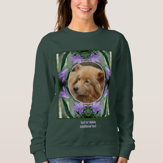 紫色のユリの花のフレーム独自の写真を作成 スウェットシャツ (正面)