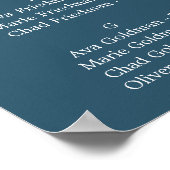 紫色のユーカリ青いアルファベットの座席表 ポスター (角)