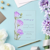 紫色のユーストマ結婚ス病 アクリル招待状 (インサイチュ (ウェディング))