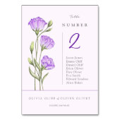 紫色のユーストマ結婚ス病 テーブルナンバー (裏面)