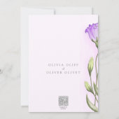 紫色のユーストマ結婚ス病 招待状 (裏面)