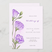 紫色のユーストマ結婚ス病 招待状 (正面/裏面)