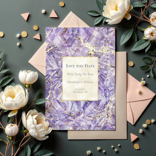 紫色のユーフォリアスピネル宝石の日付を保存 ポストカード