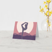 紫色のヨガ カード (黄色い花)