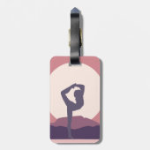 紫色のヨガ ラゲッジタグ (裏面縦)