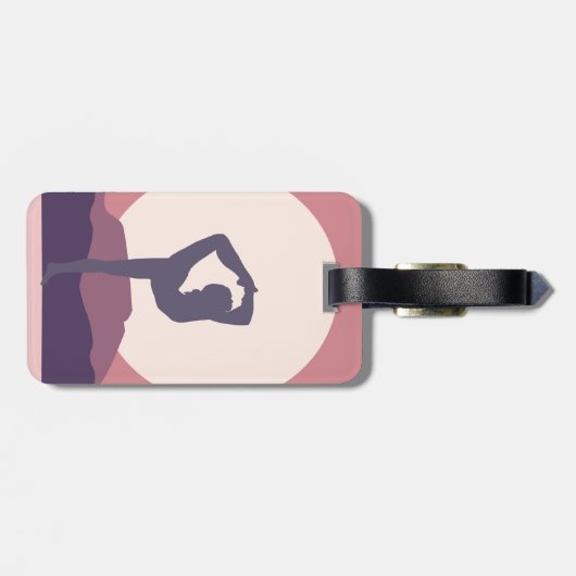 紫色のヨガ ラゲッジタグ (裏面横)