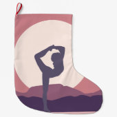 紫色のヨガ ラージクリスマスストッキング (正面)